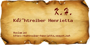 Kühtreiber Henrietta névjegykártya