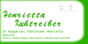 henrietta kuhtreiber business card